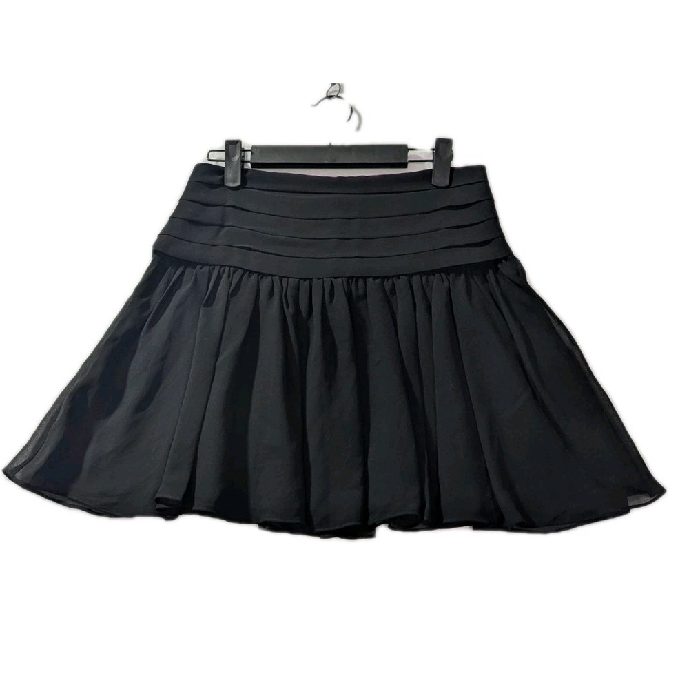 Express Design Studio Black Chiffon Pleated Mini Skirt 00 Formal Career